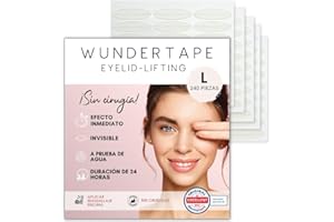 WUNDERTAPE"L" (240 pzs.) Remedio pegatinas para párpados caídos - cinta adhesiva lifting invisible para párpado caído sin cirugía. double eyelid tape stickers - tiras para ojos