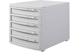 HAN CONTUR 1505-11 szafka z 5 wysokimi zamkniętymi szufladami do formatu B4, z blokadą wysuwania, w zestawie tabliczki z opisami, gumowe nóżki, modułowy system szuflad, możliwość rozbudowy