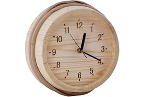 ‎WELL SOLUTIONS Well Solutions Exklusive Saunauhr aus Nadelholz in Kübeloptik Design für den Saunavorraum