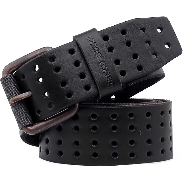Buy Dickies Men's Leather Two Hole Double Prong Bridle Belt at