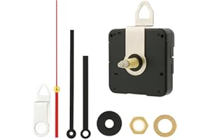 UNILLEA Meccanismo orologio da parete, movimento orologio silenzioso quarzo con asse 22mm per quadrante fino a 10mm, kit meccanismo orologio con lancette orologio da parete per riparazione o creazione DIY