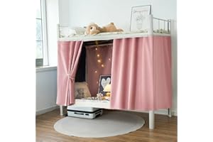 XINCHIA Cabin Bottom Bunk Bed Curtains Drapery Blackout Drapes Single Bed Tent Curtain Lightproof Dustproof Dormitory Bedding Canopy Students Shading Bedding Privacy Draperies Cloth for Single Sleeper Dorm