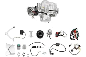 POYUJKYHR 125cc Motorbike Engine Kit 125cc 4 Stroke Engine Motor Kit CDI Air Cooling Engine Full Kit Torque 8.5 N.m Mini Engine 5.5KW 7500RPM Electric Start for Go Kart, for Quad Bike, Dirt Bike, ATV
