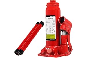 REXXER HEAVY DUTY TOOLS REXXER Hydraulischer Wagenheber 10T - Stempelwagenheber für Garage & Werkstatt - Robuster Wagenheber zum Anheben bis 10 Tonnen - Hubhöhe 230-435 mm