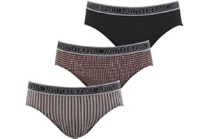 Athena - Lot de 3 Slips Homme Tonic - Slips 100% Coton - Taille Basse, Ergonomique, Doublure Avant, Confort et Maintien - Label Oeko-TEX® Standard 100