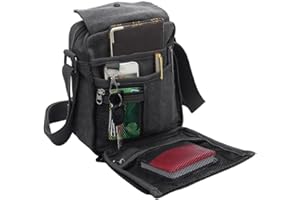 IBLUELOVER Sacoche Homme Sac Bandoulière en Toile Vintage Sac d'épaule Sac Pochette Loisirs Vacances Sacoche Besace Messenger Portable Multifonctionnel Sac Voyage Randonnée Sport Travail Scolaire