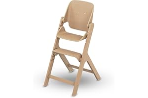 Maxi-Cosi Nesta, Chaise Haute Bébé, Chaise Haute en Bois Évolutive, Dossier Inclinable, De la Naissance Jusqu'à 99 ans, Bois Naturel