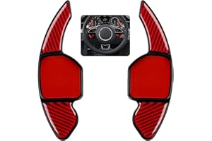 OYDDL 2 pallet per cambio in fibra di carbonio, autoadesivi, adatti per Audi A1 A3 A4 A5 A6 A7 A8 Q3 Q5 Q7 S3 S4 S5 S6 S7 S8 (13, rosso)