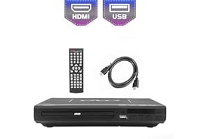 KCR Lecteur DVD pour TV, DVD/CD/MP3/ avec Port USB, Sortie HDMI et AV (câble HDMI et AV Inclus), télécommande