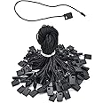 JZS Hang Tag String Black Nylon Snap Lock Pin Loop Fastener Hook Ties Easy and Fast to Attach for Clothing Crafting,Price Tags and DIY (18cm,1000pcs)