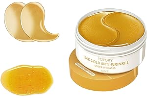 YOYORY Under Eye Patches Masks - for Eye bags with Collagen and Hyaluronic Acid, Dark Circles,and Fine Lines, puffiness Smoothing Skin Care Treatment for Women and Men, (60 Pcs) Gold