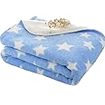 Brandonn Blue Star Polka Wrapping Sheet Cum Swaddle Baby Blanket for Babies(75 cm x 98 cm)