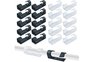 DLPRK 40 sztuk klipsów kablowych, organizator kabli, zarządzanie kablami, samoprzylepny zacisk kablowy, klips na kable, biurko kablowe, przelotki do telewizora, komputera, laptopa, domu i biura, mocne