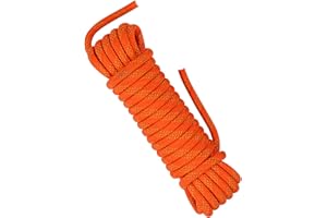NorthPada 10 mm 5 Meter Nylon Statisches Felskletterseil Höhlenerkundungsseil Abseilseil Rettungsseil Boot-Seil Anker-Dock-Leinen Baum-Zugseil Hebezeug-Abspannleine Orange