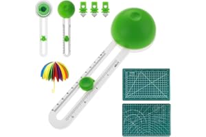 Infreecs Circle Cutter, Circular Paper Cutter z 3 ostrzami, Rotary Paper Circle Cutter for Craft Manufacturing, Regulowany rozmiar od 4 do 12 cali (Zielony)