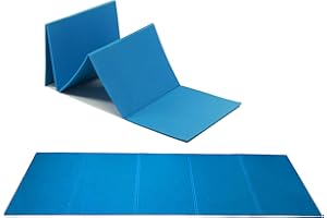 G5 HT SPORT【Tappetino Fitness Pieghevole 175x50 cm】Materassino Yoga (Azzurro), 5 Sezioni Salvaspazio per Indoor/Outdoor, Allenamento, Casa, Palestra, Stretching e Aerobica