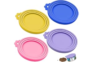 EMPEROCH Couvercle Conserve, 4 Pièces Couvercles Silicone de Conserve pour Chien, Couvercle Boite Conserve Chat, Universel Couvercle Silicone Réutilisables Chat Chien Nourriture qualité alimentaire Standard