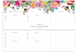 LOLA DESIGN LTD Bee - A4 Magnetic Weekly Meal Planner & Shopping List by Lola Design PAD-005