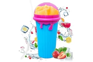 NWOHNEN Slushie Cup Slushy Maker Eis Cup Silica Cup Pinch Cup Sommer Cooler Smoothies Cup Double Layer Squeeze Cup Slush Maker Cup Smoothie Cup (Big Blau)