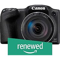(Renewed) Canon SX430B PowerShot 20MP Digital SLR Camera (Black) with 45x Optical Zoom, 16GB Memory Card and Camera Case