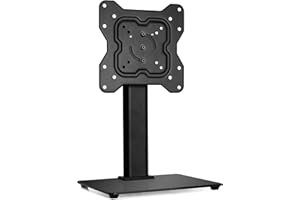 Futura Universal TV Stand, Swivel, Rotation & Height Adjustable Table TV Stand for 17–55 Inch TVs, Tempered Glass Base Pedestal TV Stands with Bracket, Max VESA 200x200mm, 20kg Load & Cable Management