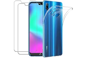 iLiebe Huawei P20 Lite Hülle + Schutzfolie,[1 Hülle + 2 Schutzfolie] Schutzhülle Handyhülle Kratzfeste Soft TPU Bumper Case Cover,[2 Pack] 9H Schutzfolie Hartglas Glas