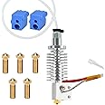 Upgraded 24V 45W V5 J-Head Volcano Hotend High Flow, 2pcs 300℃ Silicone Socks + 5pcs 0.4mm Nozzles Compatible with ANYCUBIC Vyper/Kobra Max/Kobra Plus 3D Printer Parts (Hot End)