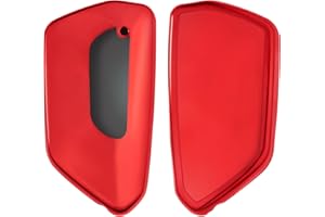 kwmobile Car Key Cover Compatible with VW Golf 8 3 Button Car Key - Soft TPU Fob Cover for Car Keys - Red High Gloss