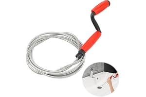 VFANDV Desatascador Tuberías, 235cm x 6mm Espiral de Limpieza de Tuberías Alambre Desatascador Tuberias Profesional Desatascador WC y Ducha Desatascador Fregadero Muelle Desatascador (Rojo)