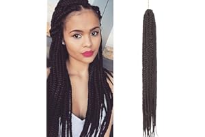 24"(60cm) SEGO Extensiones de Pelo Sintetico para Trenzas Africanas [Negro Natural] Cabello Se Ve Natural Rizado Senegalese Crochet Twist Braiding Hair (24Roots,85g)