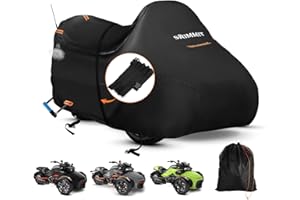 SRIMMIT Can Am Spyder Cover,Heavy Duty 420D Oxford Full Cover with 3 Reflective Strips，Lock Hole & 2 Antenna Holes,Waterproof Spyder Accessories All Season Protection for 2010-2023 Spyder F3 Series