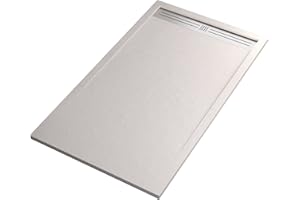 OLIMPO DOCCE Receveur de douche en résine de marbre effet pierre ciment Blanc RELAX - 80 x 190