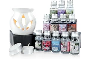 Vilde Lampa zapachowa z ceramiki │ kominek ceramiczny, lampa zapachowa, dyfuzor z olejkami zapachowymi i świecami typu tealight, lampa zapachowa do olejków eterycznych, świecznik, świecznik na