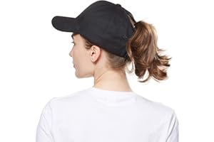 WELROG Queue de Cheval Casquettes de Baseball pour Femme, Chapeau Haut Bun Messy Sun Casquette de Baseball Camionneur Ajustable en Coton et Maille Ponycaps