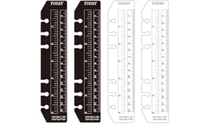 JKJF A6 Lineal Lesezeichen Lineal Kunststoff Seitenmarker Tasche Seiten Finder für A6 Format 6-Loch Binder Notizbuch, 4 Stück klar und Schwarz