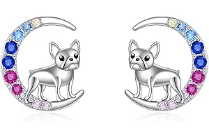 YFN Cute Animal Earrings Sterling Silver Animal Moon Stud Earrings Gifts for Women Girls