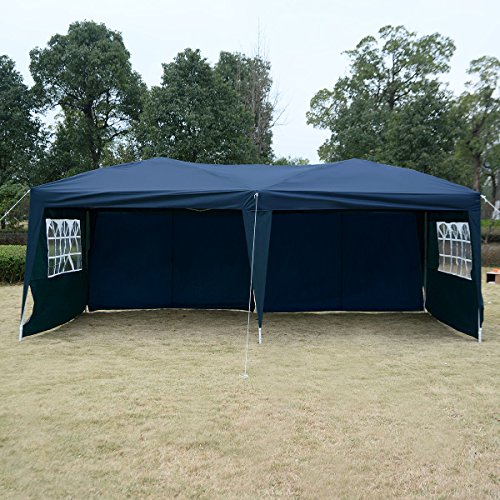 Gartenpavillon Partyzelt Bierzelt Pavillon Gartenzelt Hochzeit Festzelt Zelt 3 x 6 m Farbwahl (Blau)