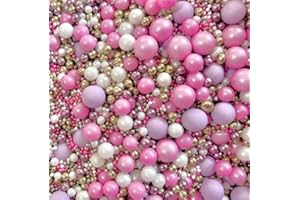 BAKE BOX BOUTIQUE Luxury chocolate ball sprinkles Pink lilac purple metallic Gold White pastel Sprinkles cupcake cake topper pearls 100s 1000s valentines Mother’s Day wedding decoration party baby shower WITH LOVE