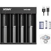 XTAR 18650 Akıllı Şarj Cihazı XTAT MC4S USB C 16340 Lityum İyon Bataryalar ve NI-CD i&ccedil;in Aynı Zamanda 18650 Bataryalar i&ccedil;in