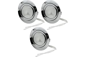 JungesLicht - Halogen Möbeleinbauleuchte 12V G4 20W, Bohrloch 55-60mm passend, Tiefe 23mm, Außendurchmesser 73mm, (Leuchtmittel inklusive, LED geeignet), dimmbar, Möbelleuchte, Spiegelleuchte, 3 Stück