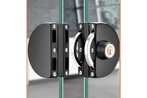 Qrity Bez wiercenia, zamek do drzwi szklanych ze stali nierdzewnej, podwójny zamek do drzwi szklanych, podwójny centralny zamek do drzwi szklanych, drzwi przesuwne, szklane drzwi z 3 miedzianymi