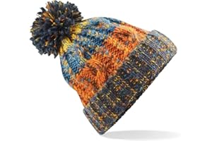 ASVP Shop Corkscrew Cable Knitted Bobble Hat Plain Mens Womens Beanie Warm Winter Pom Wooly Cap