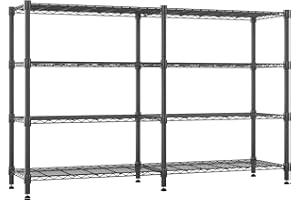 Himimi 4 Tier Heavy Duty Garage Shelving Units, 180W x 45D x 152H cm, Adjustable Metal Wire Shelving Unit, Large Capacity Storage Rack Shelves Shelf for Garage Pantry Kitchen Shed Utility Room, Black