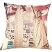Vanki paris style Cotton Linen Square Decorative Throw Pillow Case Cushion Cover 18 x 18 inches , Chic New York Statue of Liberty pattern