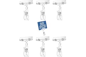 VEUWOLM Pack of 30 Plastic Rotating Sign Holders, Transparent Price Tag Clip Merchandise Sign Clip Display Clip Holder Price Tag Clip Holder for Price Tags for Supermarket Home Office