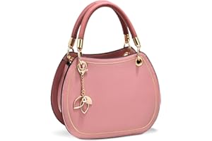 NICOLE & DORIS Borsa Rotonda Donna Borsa a Tracolla Piccola Borsa a Mano Spalla di Pelle PU Borsa Satchel Borsa Crossbody Carino Borse Messenger Ragazza Borsetta Pochette Con Ciondolo Rosa