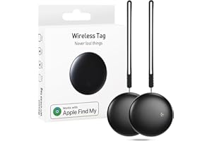 JMFUTRA Localizzatore GPS 2 Pezzi Smart Tracker Tag - compatibile con "Apple Dov'è" (Solo iOS 14.5+), Localizzatori Bluetooth Trova Chiavi, per Valigia/Gatti/Borsa/Bambini/Cani, Batteria Sostituibile