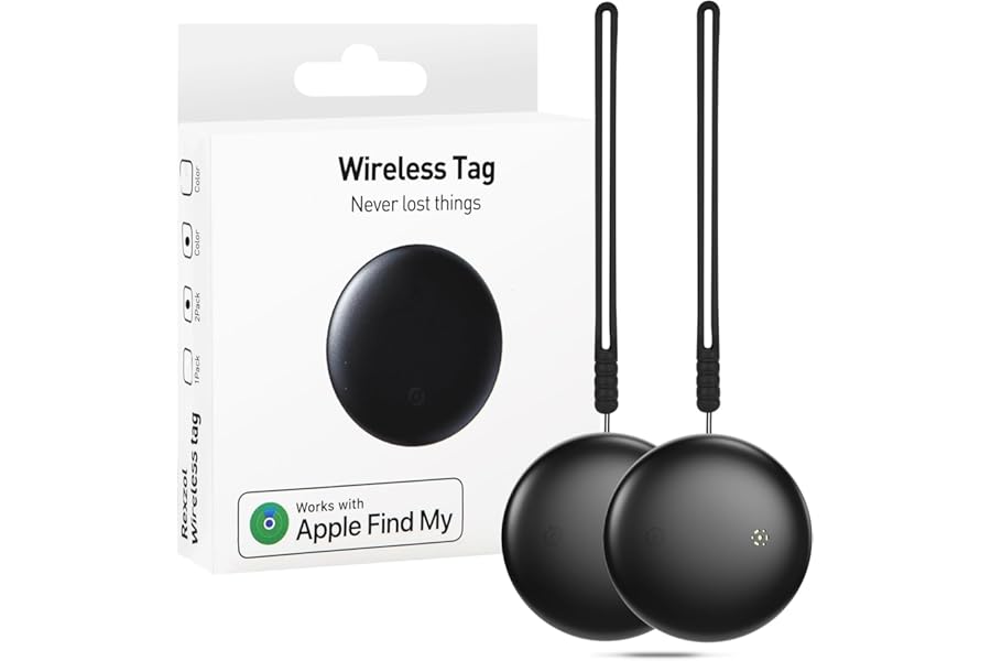 GPS Tracker 2 Pieces Smart Tracker Tag - Compatible with "Apple Where Is " (iOS 14.5+ Only), Bluetooth Locators Key Finder, for Suitcase/Cats/Bag/Kids/Dogs, Replaceable Battery