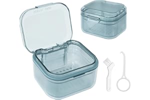 HNCY Gebissdose Zahnprothese Dose Zahnspangenreiniger Prothesendose Zahnspangenbox Spangendose Dose für Zahnprothese Prothesenbox Für Alle AltersgruppenZahnersatz und Zahnspangen Denture Bath Box