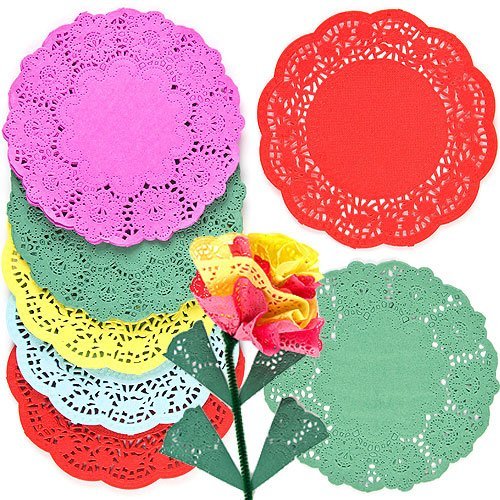 Colored Paper Doilies 5 Assorted Colors 16.5cm Kids' Art & Craft Activities Collage Model Making (Pack of 120) by Baker Ross